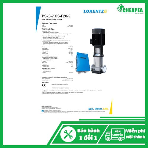 Bơm mặt Lorentz PSk3-7 CS-F20-5 (50M-33M3)