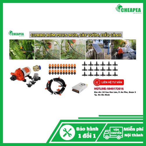 Combo bơm tưới tiểu cảnh phun sương tự động NLMT