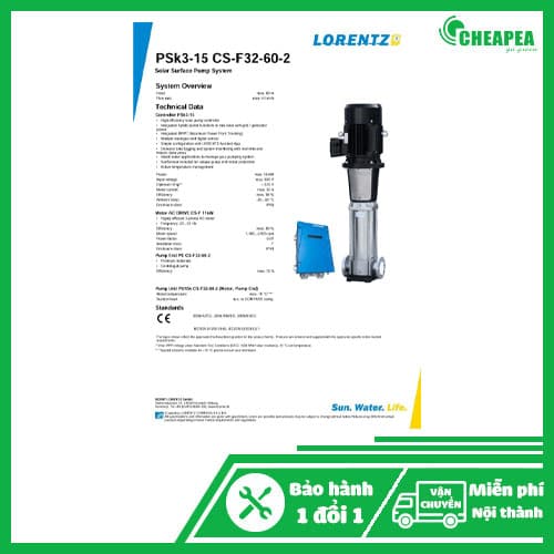 Bơm mặt Lorentz PSk3-15-cs-f32-60-2-80m-41m3