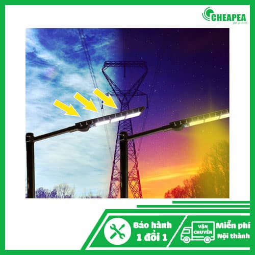 Đèn đường Năng lượng mặt trời 300W – Ánh sáng vàng