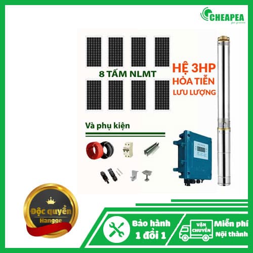 Hệ thống Bơm hỏa tiễn Năng Lượng Mặt Trời 2200W – Lưu lượng