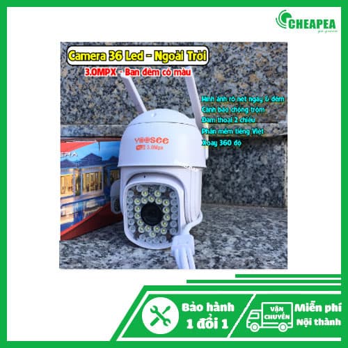 Camera 36 LED (Trắng) Yoosee PTZ 3.0 mẫu – Xem đêm có màu (Mẫu Mini)