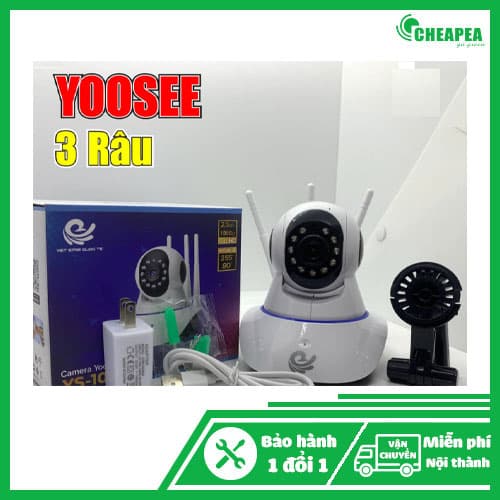 CAMERA THÔNG MINH 3 RÂU YOOSEE 11 LED HỒNG NGOẠI ĐÊM XOAY 360 ĐỘ YS-1021
