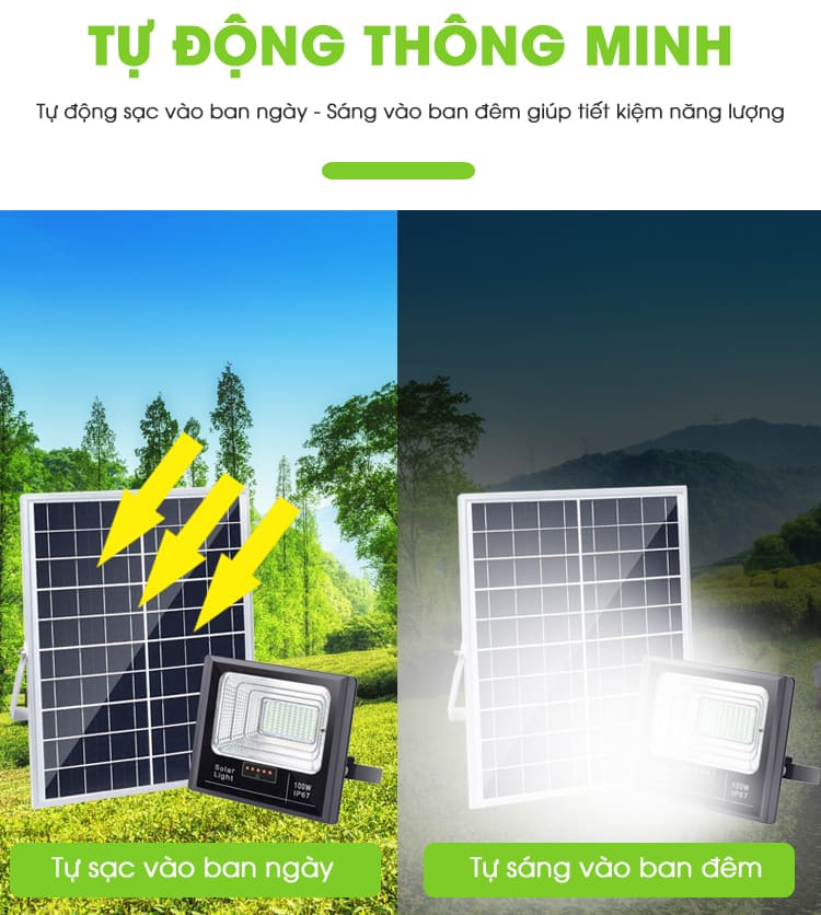 ĐÈN 100W NĂNG LƯỢNG MẶT TRỜI